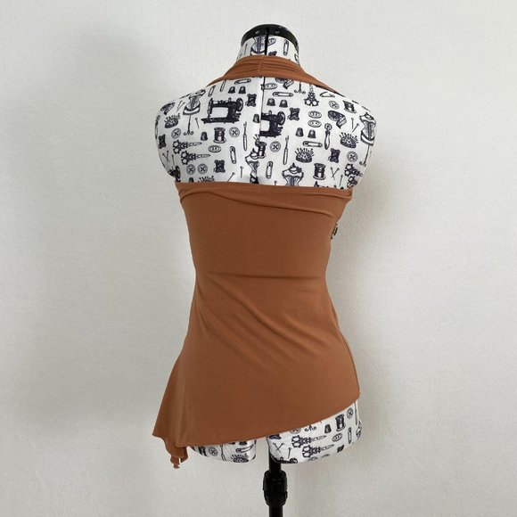 Ripe Clothing Company Peach Halter Top with Beading Details Size S/M - Picture 2 of 7